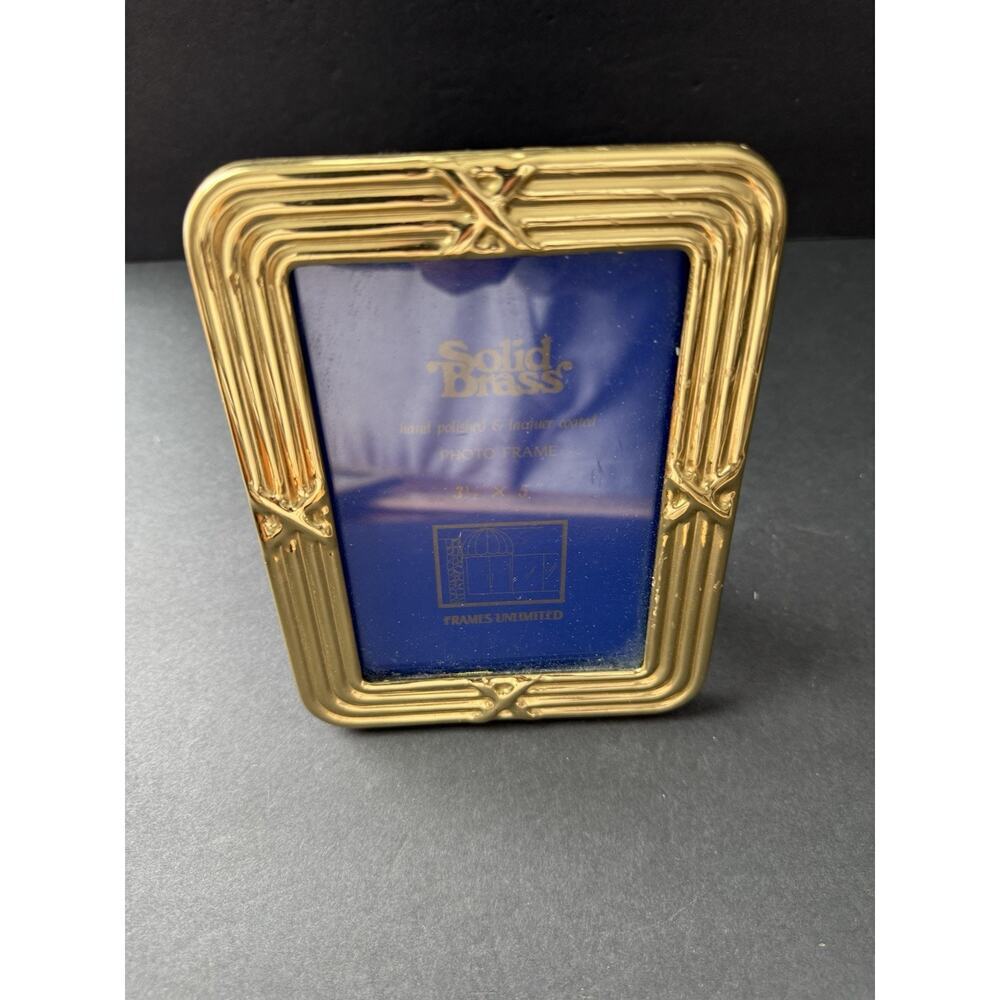 Solid Brass Hand Polished Lacquer Coated 3.5"x 5" Photo Picture Frame
